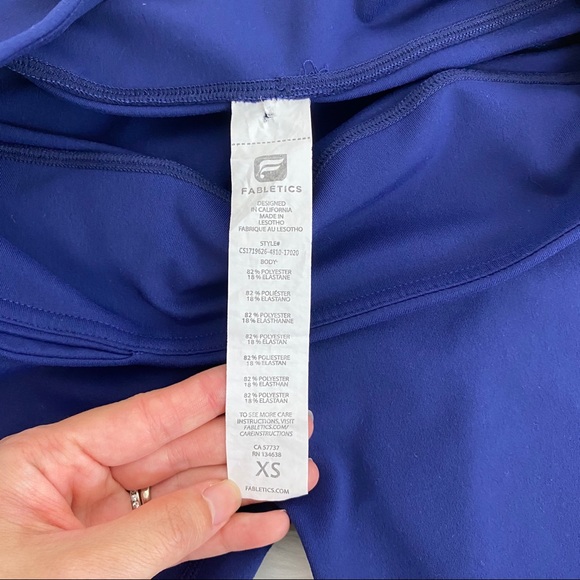 Fabletics Navy Mid-Rise Pureluxe Capri Leggings - Picture 5 of 7